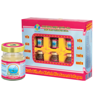 NƯỚC YẾN SÀO KHÁNH HÒA SANEST COLLAGEN LỌ 70ML, HỘP 6 LỌ - 770H6