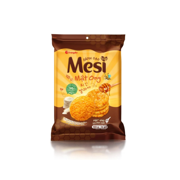 Bánh gạo Mesi vị mật ong - 100g/túi | Mesi Rice Crackers – Honey Flavor 100g - Tràng An