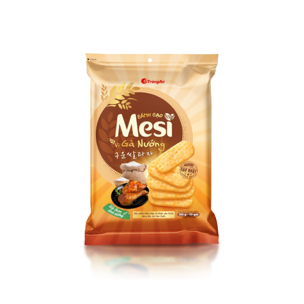 Bánh gạo Mesi vị gà nướng - 130g/túi | MESI Rice Crackers Grilled Chicken Flavor 130g - Tràng An