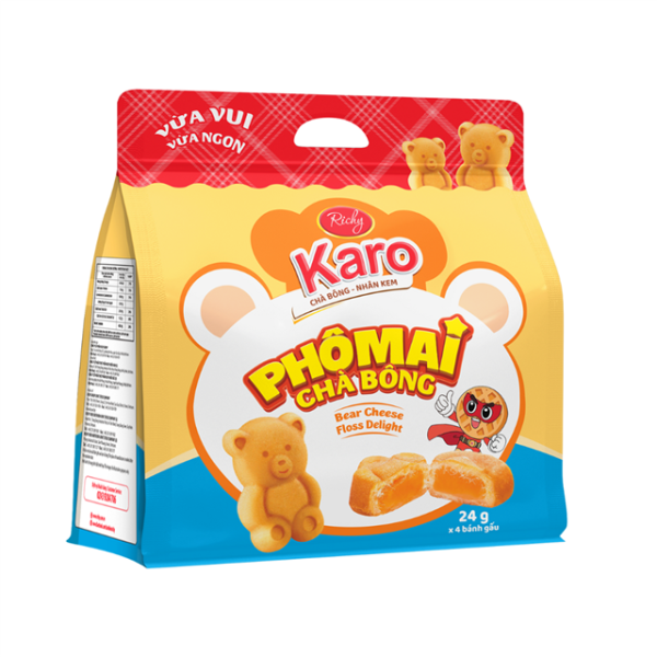 Bánh Karo chà bông nhân phô mai (2 gói) | Karo Chicken Floss Crackers with Cheese Filling (2-pack) - RICHY