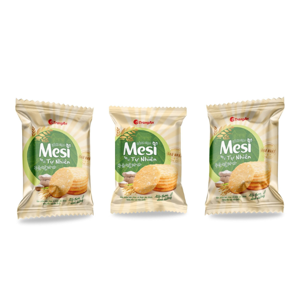 Bánh gạo Mesi vị tự nhiên - 130g/túi | Mesi Rice Crackers Original Flavor 130g - Tràng An
