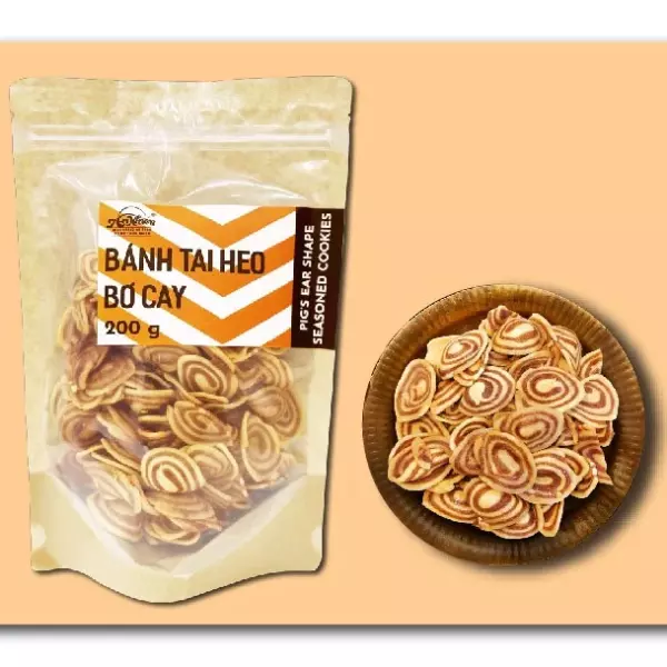 Bánh Tai Heo Bơ Cay | Pig's Ear Shape Seasoned Cookies - An Nhiên Foods - Túi 200g