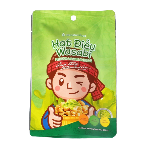 Hạt điều Wasabi Nhật Bản | Wasabi Cashews Japan - 45g - Nông Lâm Food