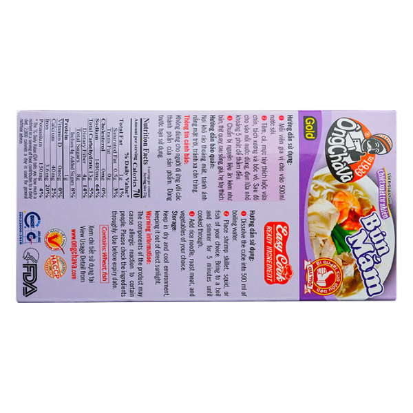 Viên gia vị Bún Mắm Ông Chà Và | Bun Mam Seasoning Cubes - 126g - NOSAFOOD