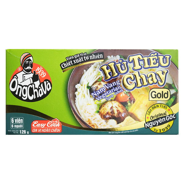Viên Gia Vị Hủ tiếu chay Ông Chà Và Gold | Vegetarian Hu Tieu Seasoning Cubes - 126g - NOSAFOOD