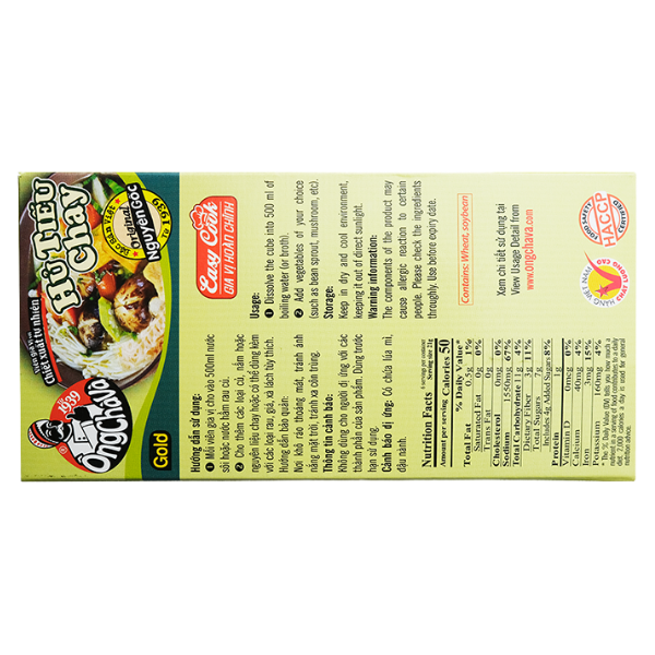 Viên Gia Vị Hủ tiếu chay Ông Chà Và Gold | Vegetarian Hu Tieu Seasoning Cubes - 126g - NOSAFOOD