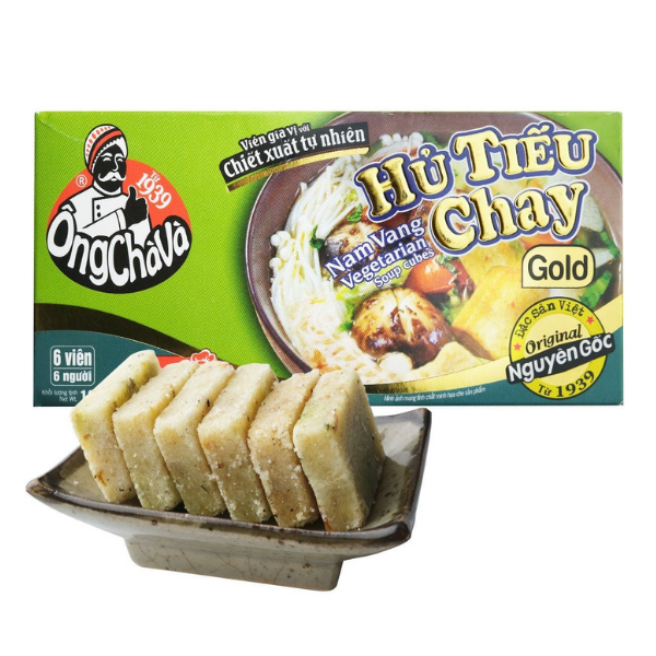 Viên Gia Vị Hủ tiếu chay Ông Chà Và Gold | Vegetarian Hu Tieu Seasoning Cubes - 126g - NOSAFOOD