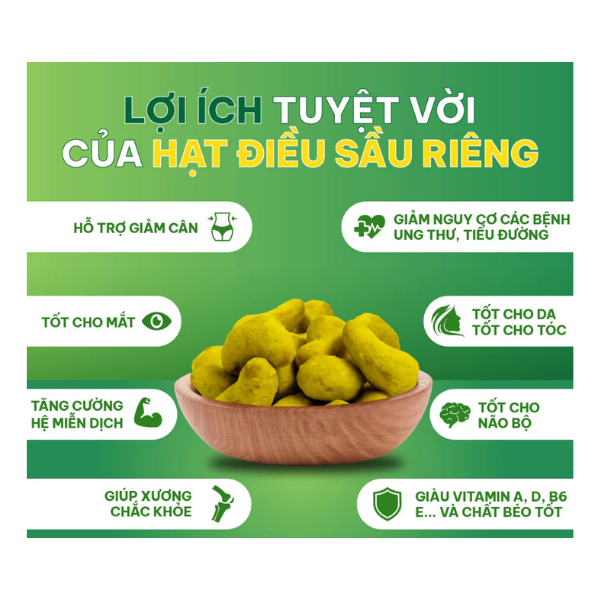 Hạt điều sầu riêng | Durian Flavored Cashew Nuts - 45g - Nông Lâm Food