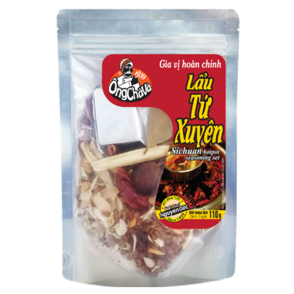 Gia vị lẩu gà Tứ Xuyên Ông Chà Và | Sichuan Chicken Hot Pot Seasoning - 110g - NOSAFOOD