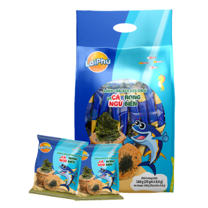 Bánh Cracker Siêu Giòn Vị Cá Ngừ Rong Biển 168g | Extra Crispy Tuna & Seaweed Crackers 168g- Lai Phú