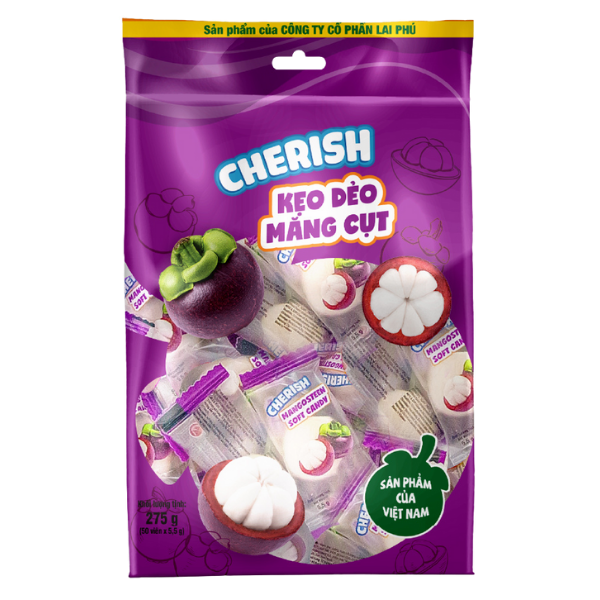 Kẹo Dẻo Măng Cụt Cherish 275g | Cherish Mangosteen Gummy Candy 275g- Lai Phú