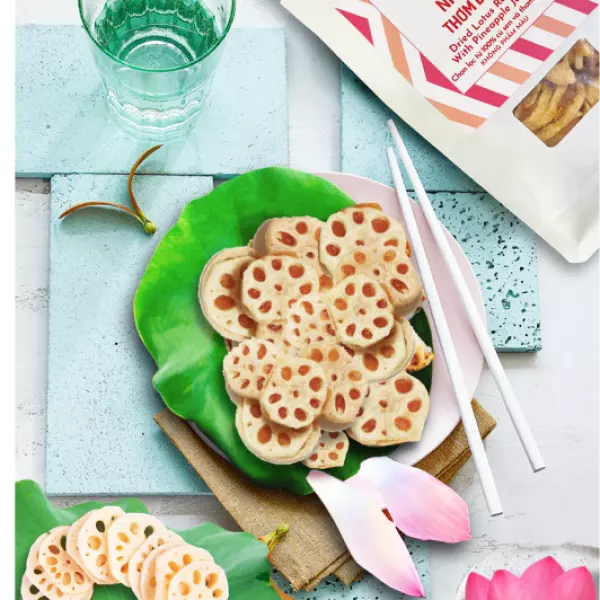 Củ Sen Nhân Thơm Dẻo | Dried Lotus Root With Pineapple Jam - An Nhiên Foods - Túi 80g
