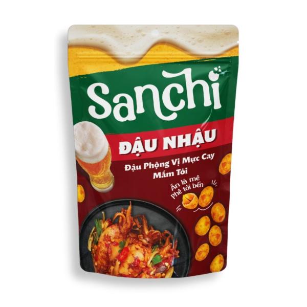 Sanchi – Đậu Nhậu Vị Mực Cay Mắm Tỏi | Sanchi Spicy Squid & Garlic Fish Sauce Flavored Peanuts - Tài Tài