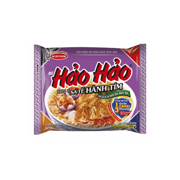Mì Hảo Hảo - Hương vị SA TẾ HÀNH TÍM | Hao Hao Instant Noodles – SHALLOT SATAY Flavor - ACECOOK