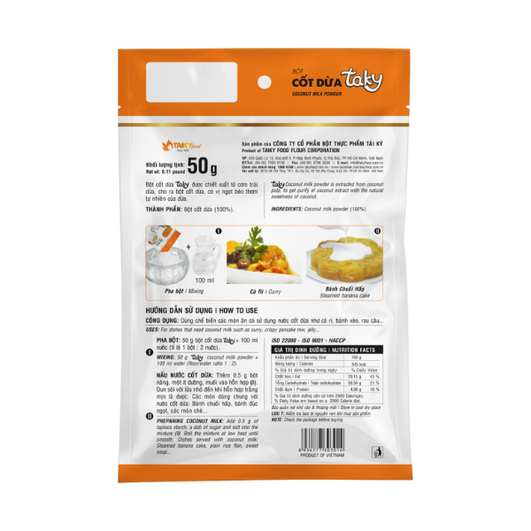 Bột cốt dừa | Coconut Milk Powder - TAKY FOOD