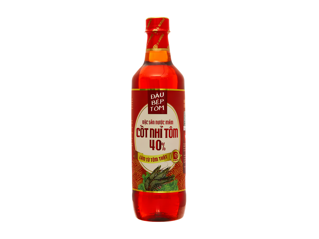 Nước Mắm Đặc Sản Cốt Nhỉ Tôm 40% Chai 640Ml - Đầu Bếp Tôm