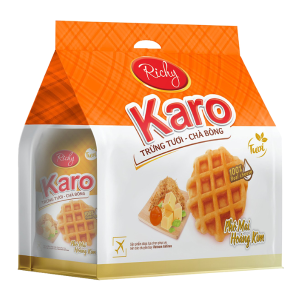 Bánh trứng tươi chà bông Karo Richy - Vị phô mai hoàng kim | Karo Fresh Egg & Chicken Floss Waffle - Golden Cheese Flavor - 26g - RICHY