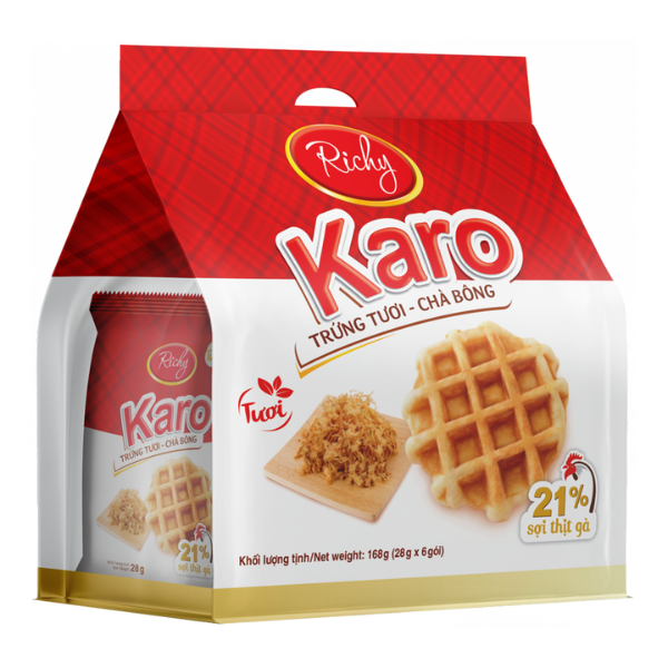 Bánh trứng tươi – chà bông Karo Richy | Karo Fresh Egg & Chicken Floss Waffle - 26g - RICHY