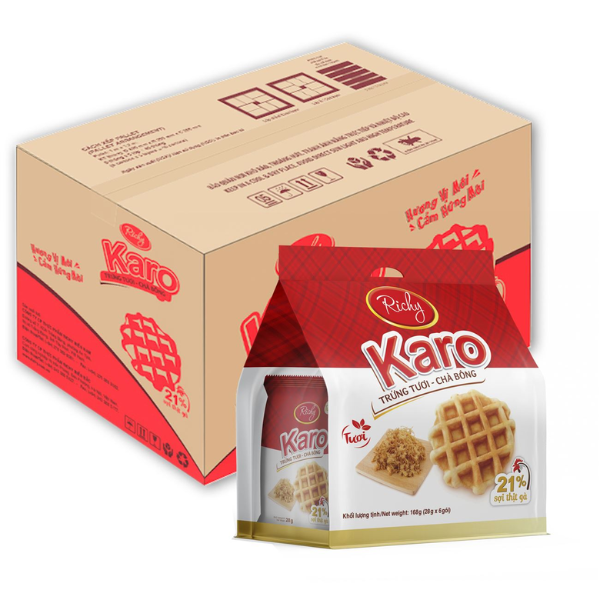 Bánh trứng tươi – chà bông Karo Richy | Karo Fresh Egg & Chicken Floss Waffle - 26g - RICHY