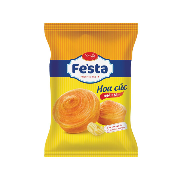 Bánh mì hoa cúc ngàn lớp Fe'sta - 30g/bánh | Fe'sta Thousand-Layer Brioche (Flower Bread) - 30g/piece - RICHY