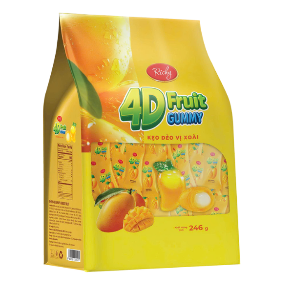 Kẹo dẻo 4D vị xoài | 4D Mango Gummy Candy - 246g, 216g, 500g - RICHY