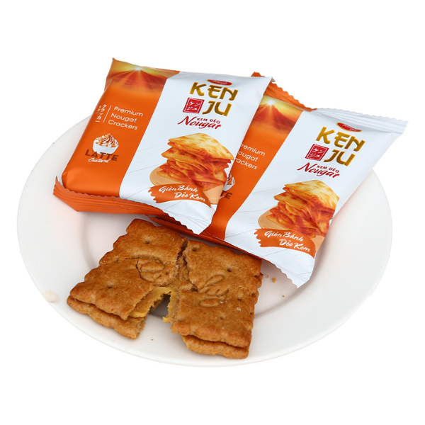 Bánh quy nougat Latte - Cà phê trứng túi 155g (10 cái) | Nougat Latte Crackers - Egg Coffee - 155g bag (10 pieces) - RICHY