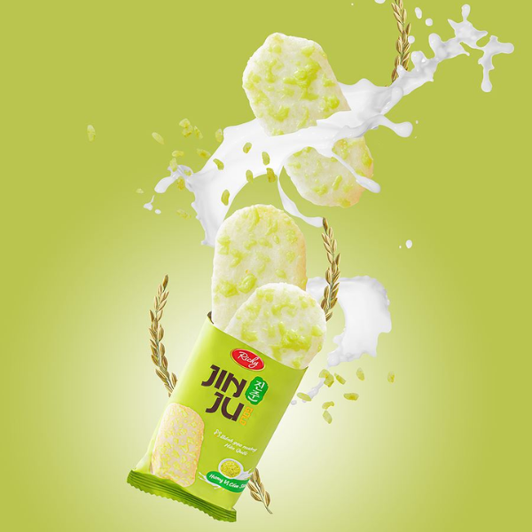 Bánh gạo Jinju vị Cốm Sữa | Jinju Rice Crackers Milk & Young Rice Flavor - 145g - RICHY