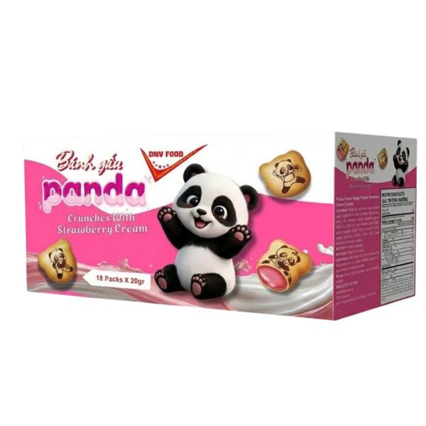 Bánh Gấu Happy Pandas kem dâu | Happy Pandas Crunches With Strawberry Cream - DNV FOOD