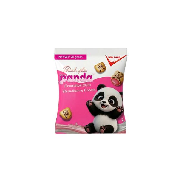 Bánh Gấu Happy Pandas kem dâu | Happy Pandas Crunches With Strawberry Cream - DNV FOOD