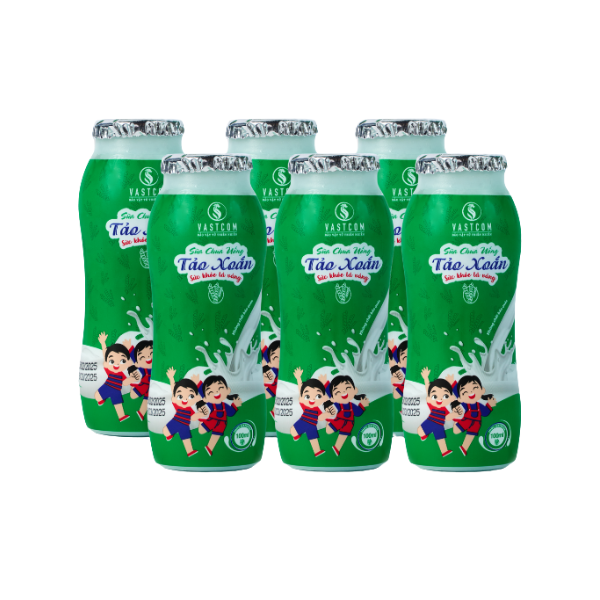Sữa chua uống Tảo xoắn - 6 chai x 100ml | Spirulina Drinking Yogurt - 6 bottles x 100ml - VASTCOM