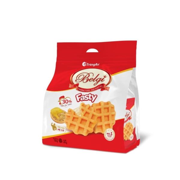 Bánh trứng tươi sợi gà Belgi Fasty 156g | Belgi Fasty Fresh Egg Cake with Chicken Floss 156g - Tràng An