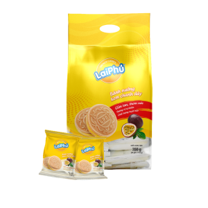 Bánh Cookies Kem Chanh Dây 350G | Passion Fruit Cream Cookies 350g - Lai Phú